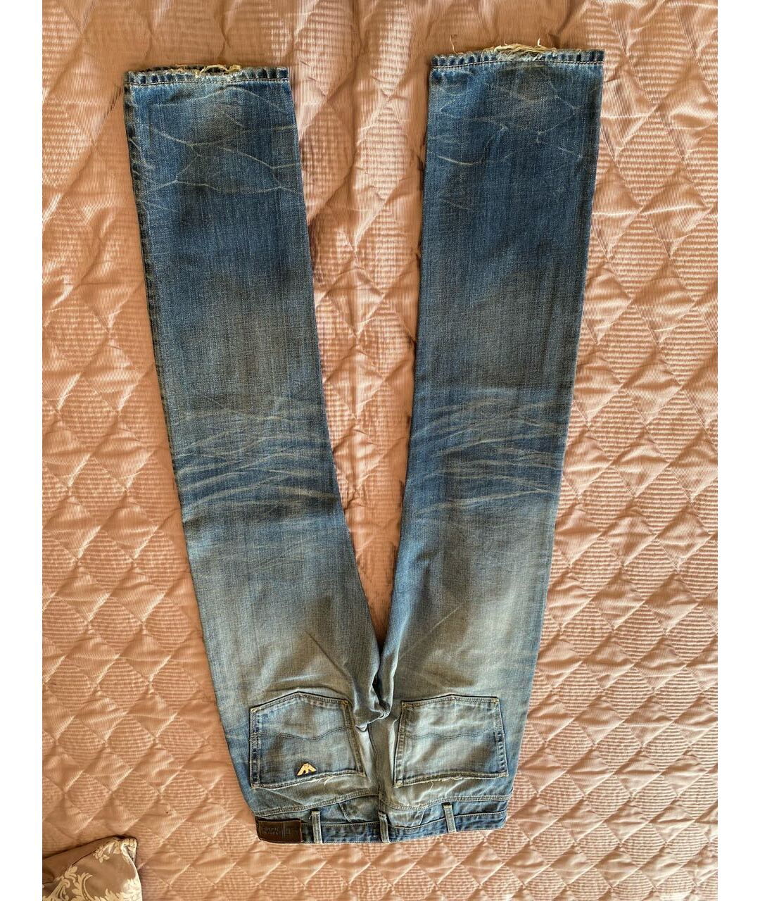 ARMANI JEANS Синие хлопковые прямые джинсы, фото 2