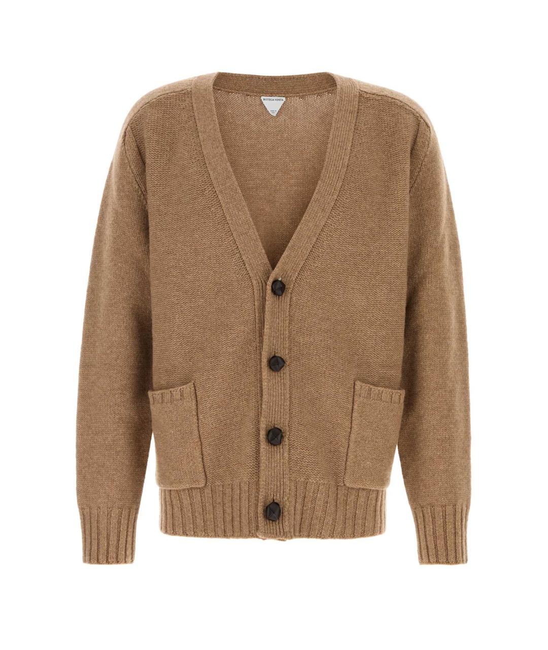 BOTTEGA VENETA Бежевый шерстяной кардиган, фото 1
