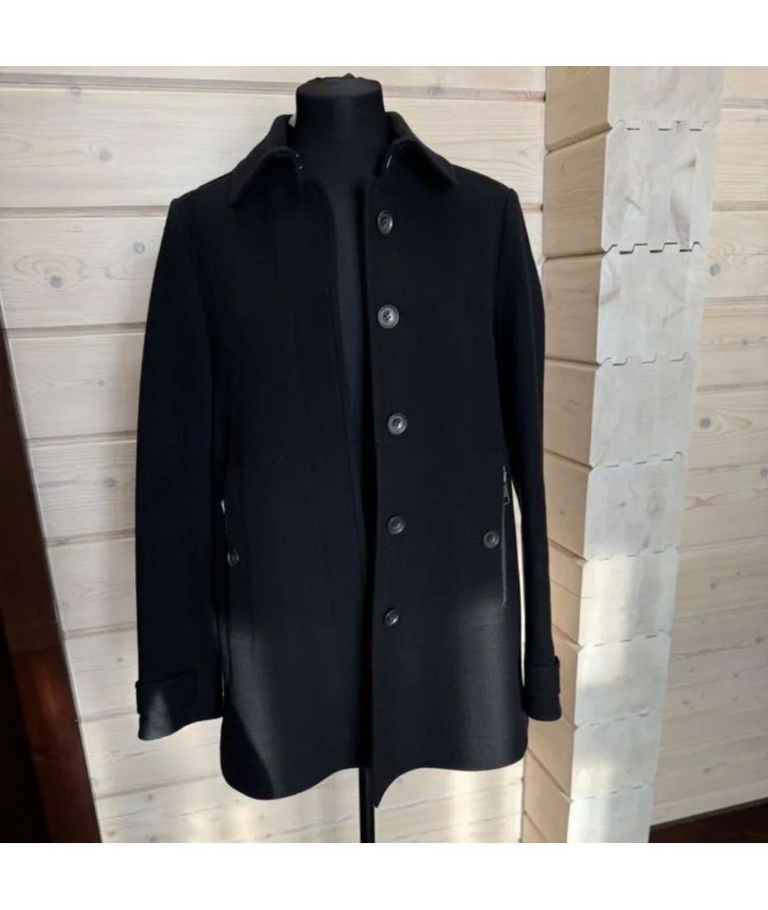 BURBERRY Черное шерстяное пальто, фото 5