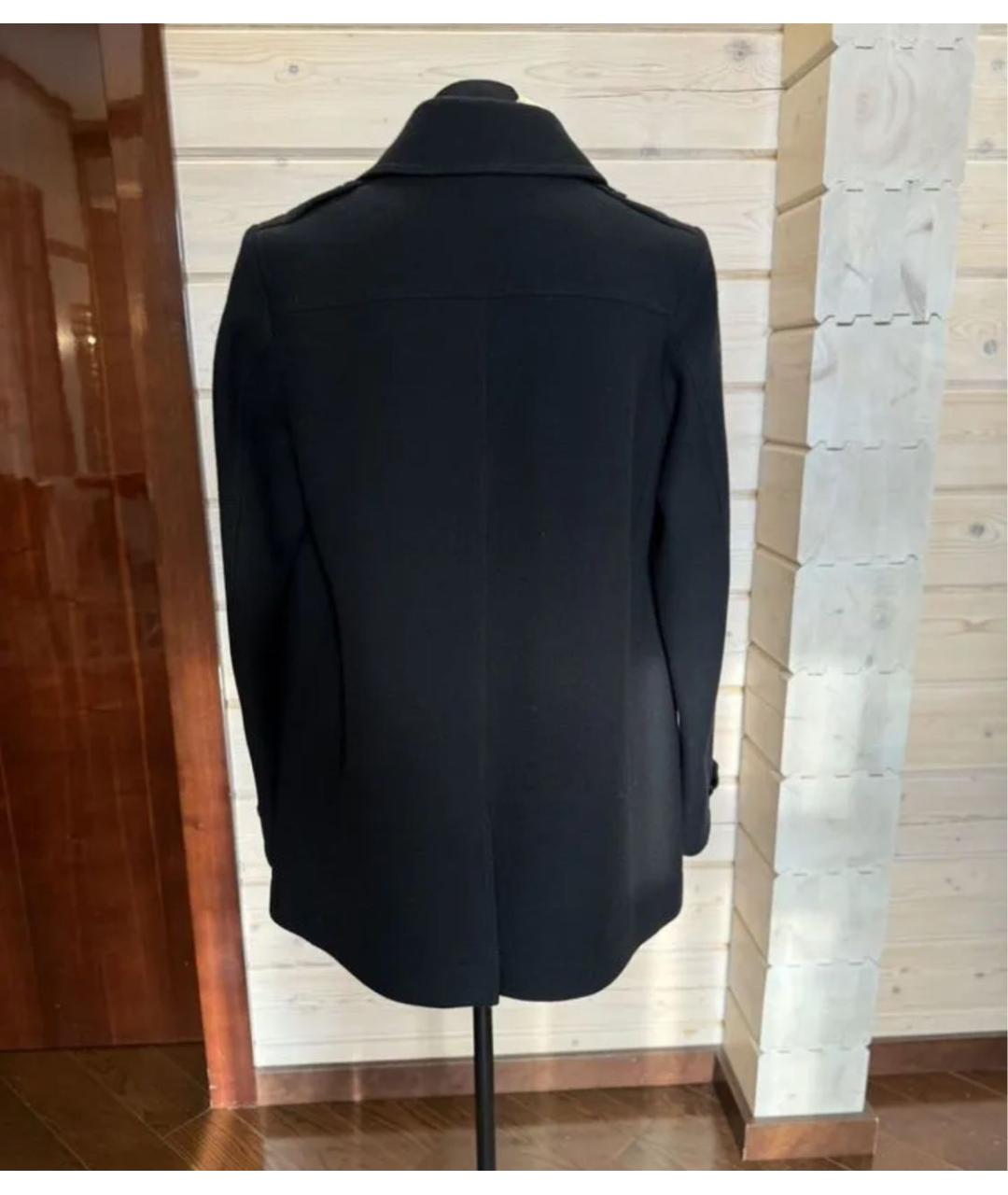 BURBERRY Черное шерстяное пальто, фото 2