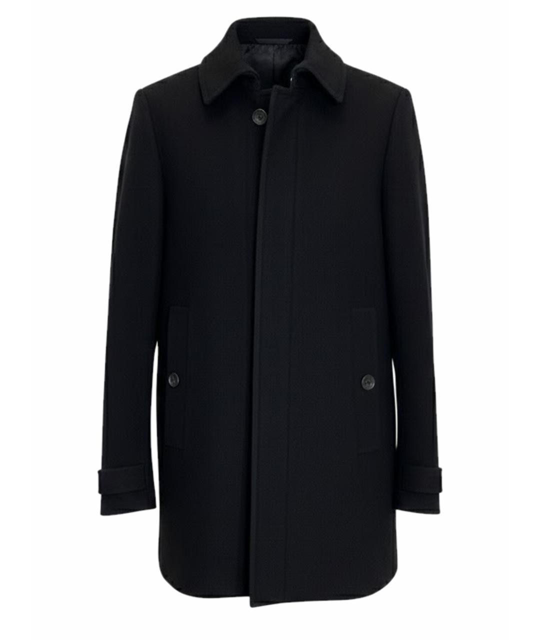 BURBERRY Черное шерстяное пальто, фото 1