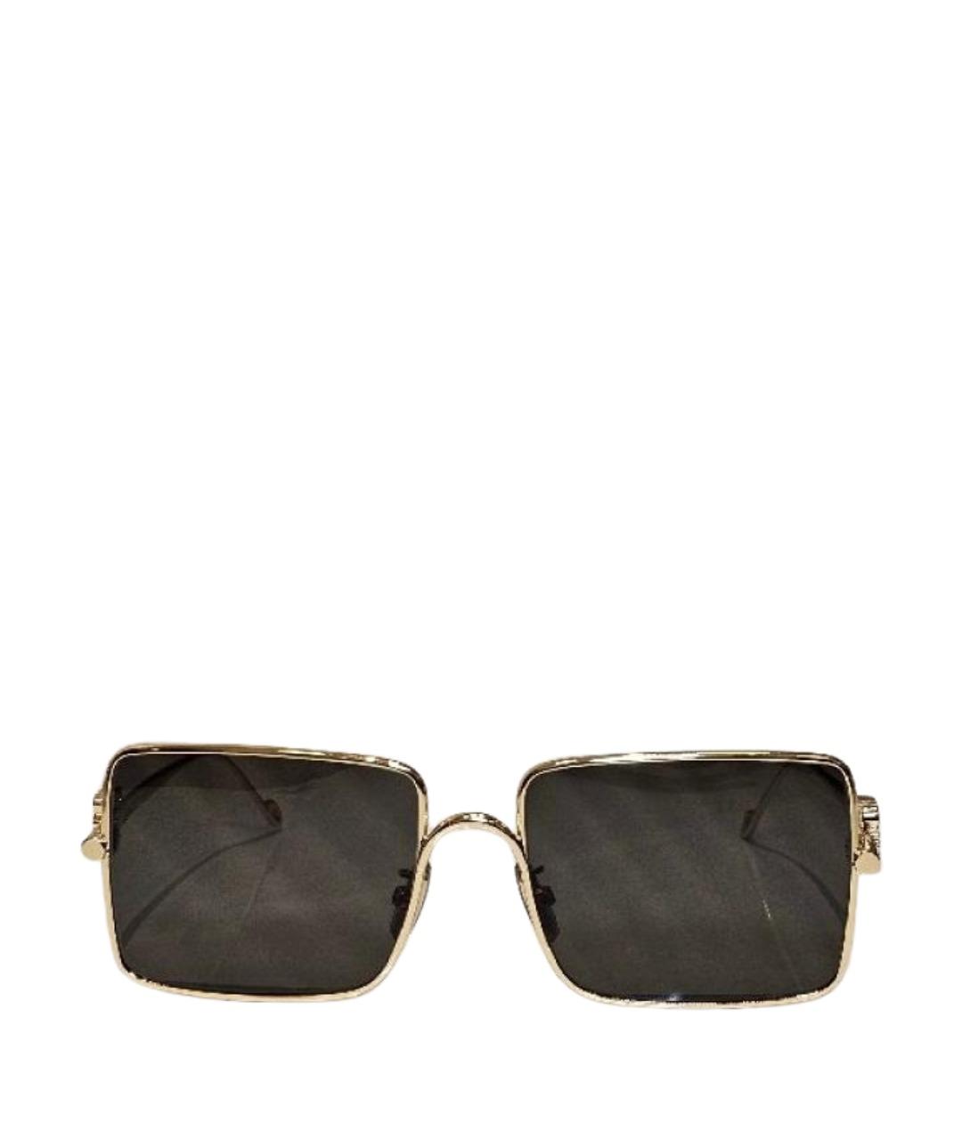 LOEWE Золотые металлические солнцезащитные очки, фото 1