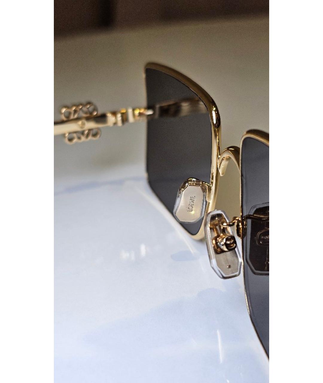 LOEWE Золотые металлические солнцезащитные очки, фото 6