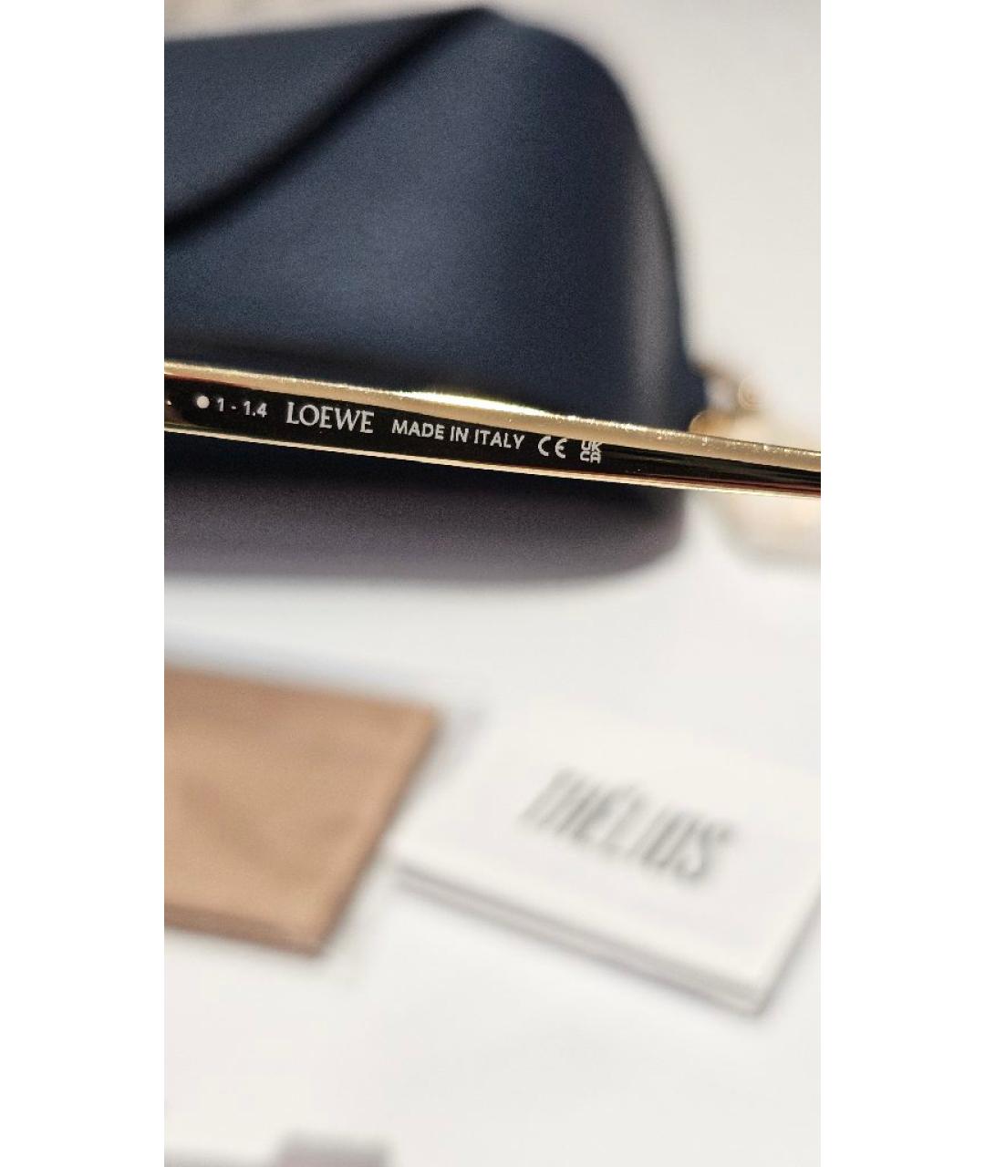 LOEWE Золотые металлические солнцезащитные очки, фото 7