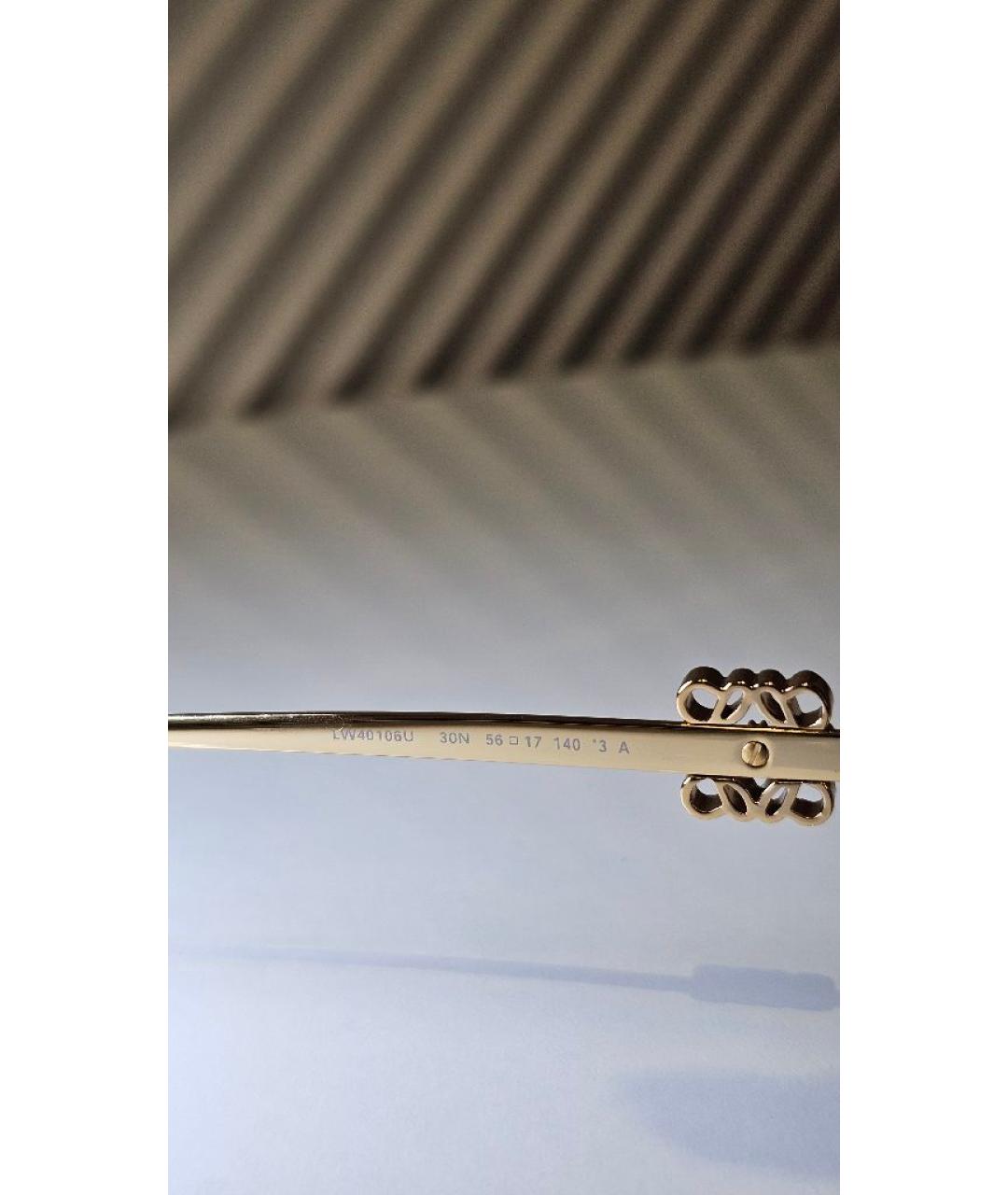 LOEWE Золотые металлические солнцезащитные очки, фото 5