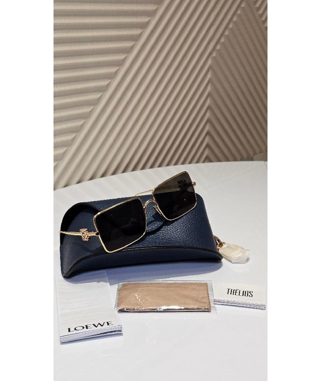 LOEWE Золотые металлические солнцезащитные очки, фото 4