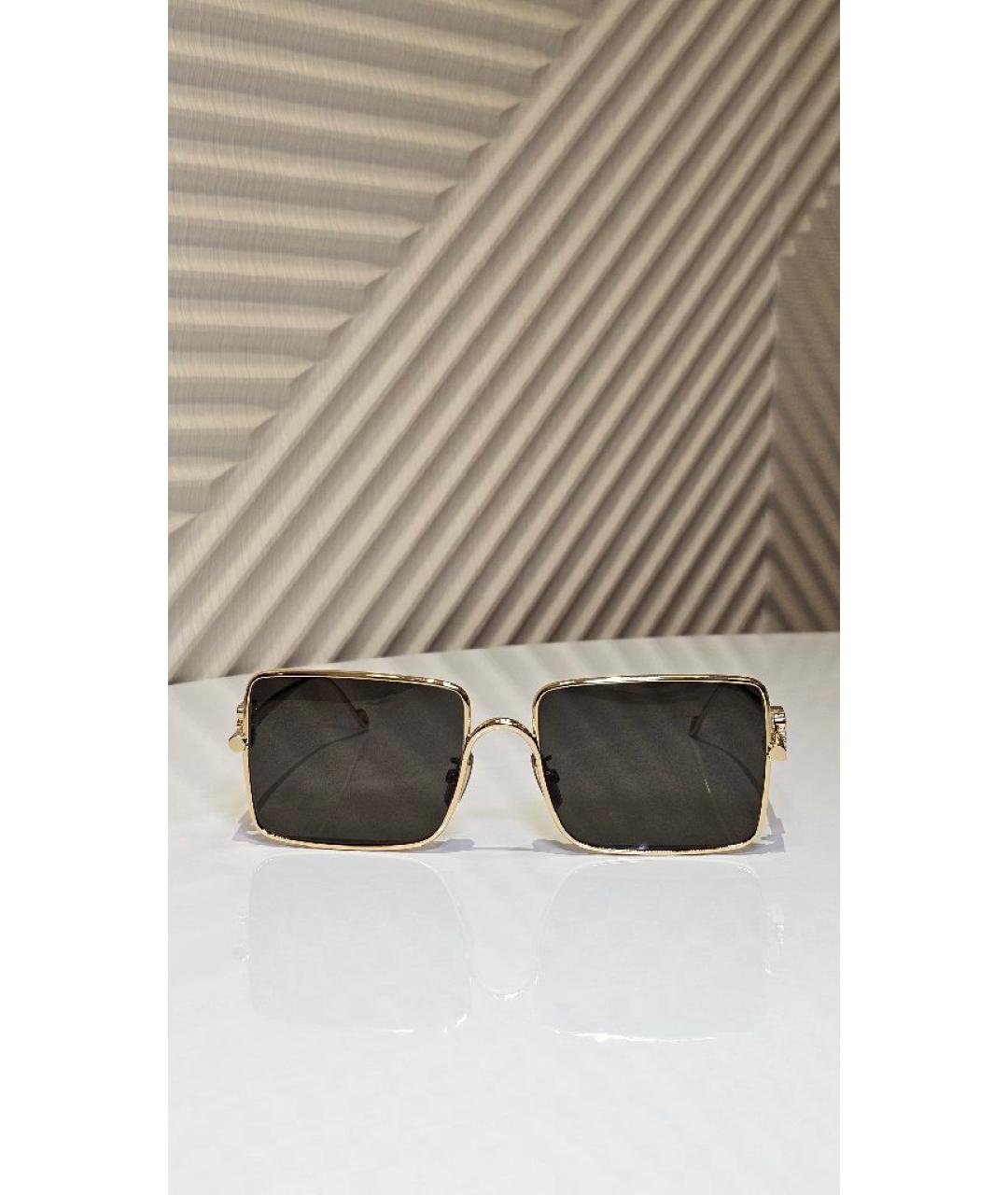 LOEWE Золотые металлические солнцезащитные очки, фото 8