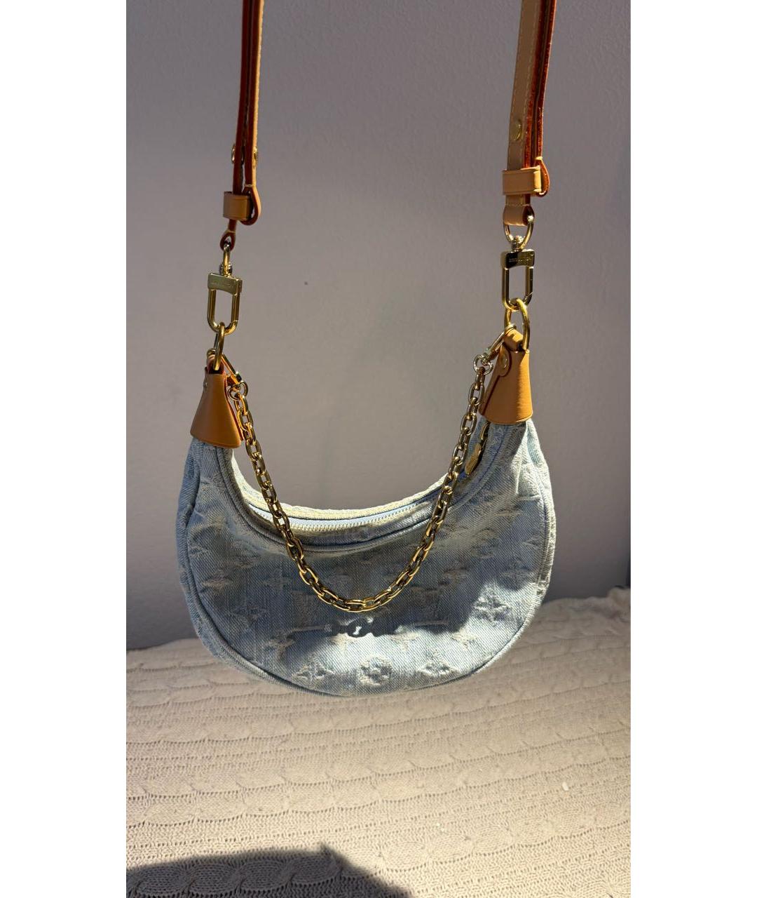 LOUIS VUITTON Голубая деним сумка через плечо, фото 5