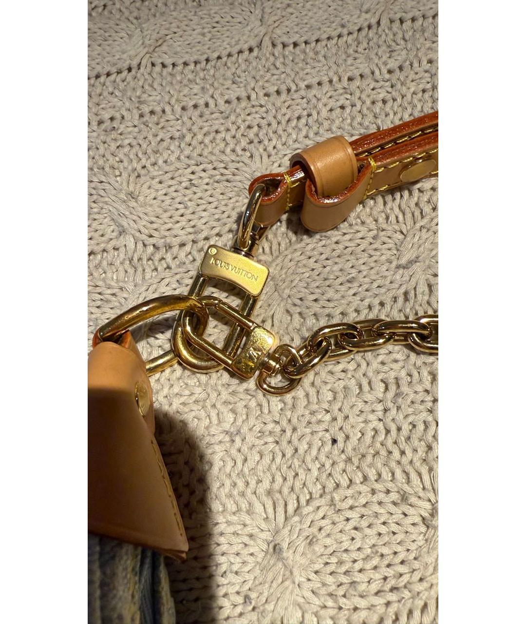 LOUIS VUITTON Голубая деним сумка через плечо, фото 6