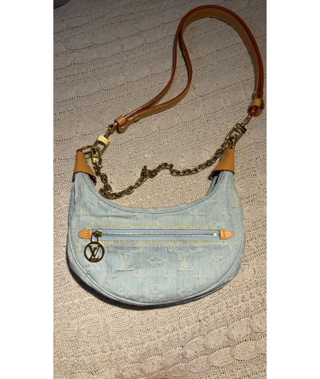 LOUIS VUITTON Голубая деним сумка через плечо, фото 4