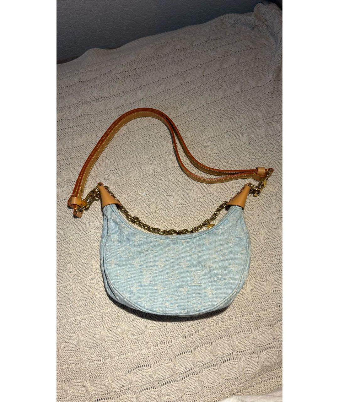 LOUIS VUITTON Голубая деним сумка через плечо, фото 8