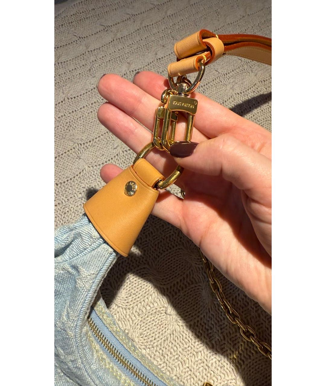 LOUIS VUITTON Голубая деним сумка через плечо, фото 3