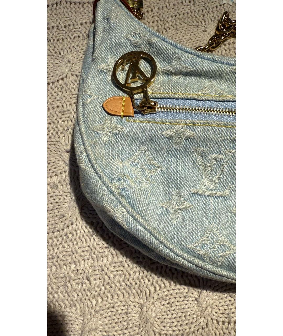 LOUIS VUITTON Голубая деним сумка через плечо, фото 2