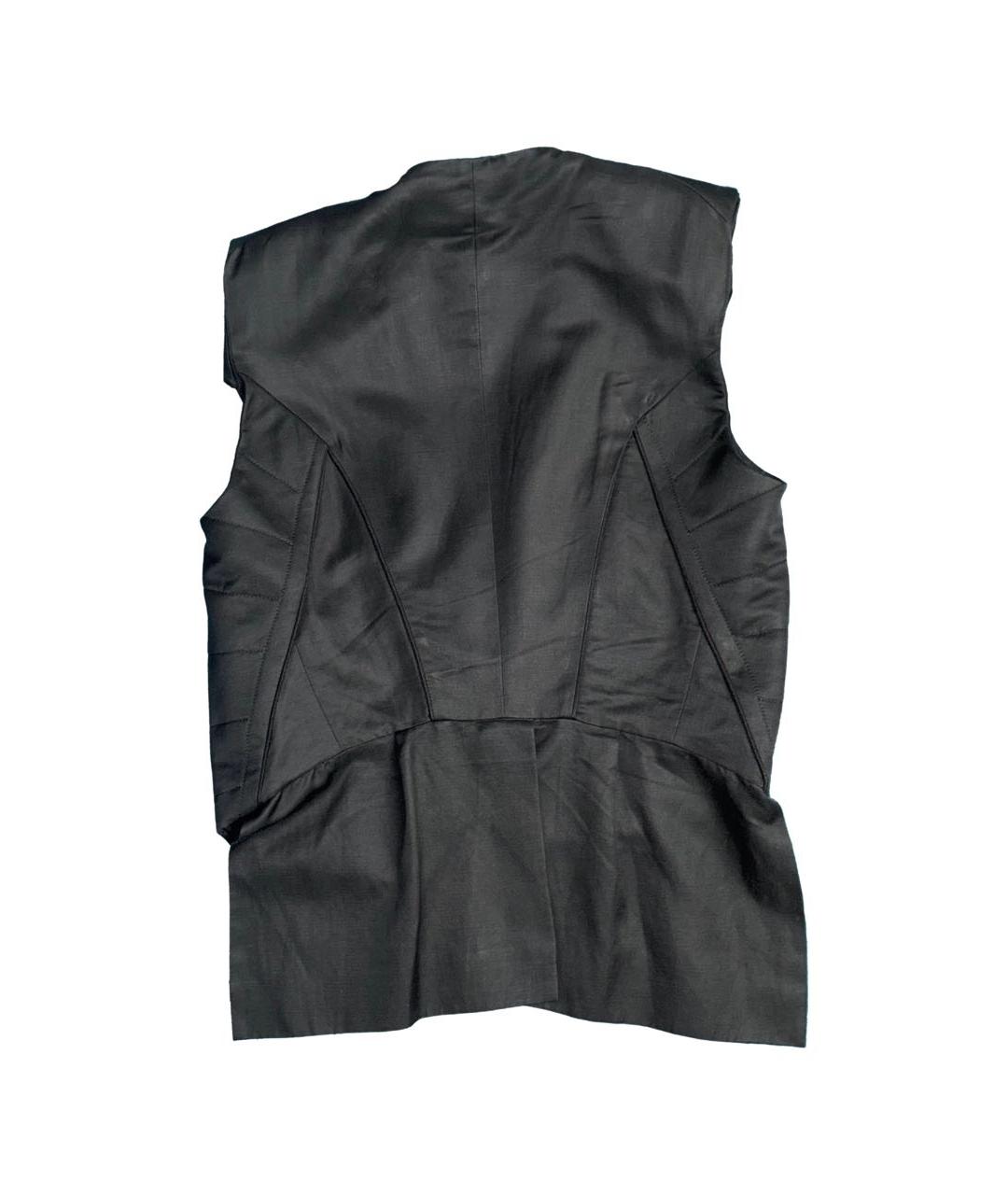 ANN DEMEULEMEESTER Черный хлопковый жилет, фото 2