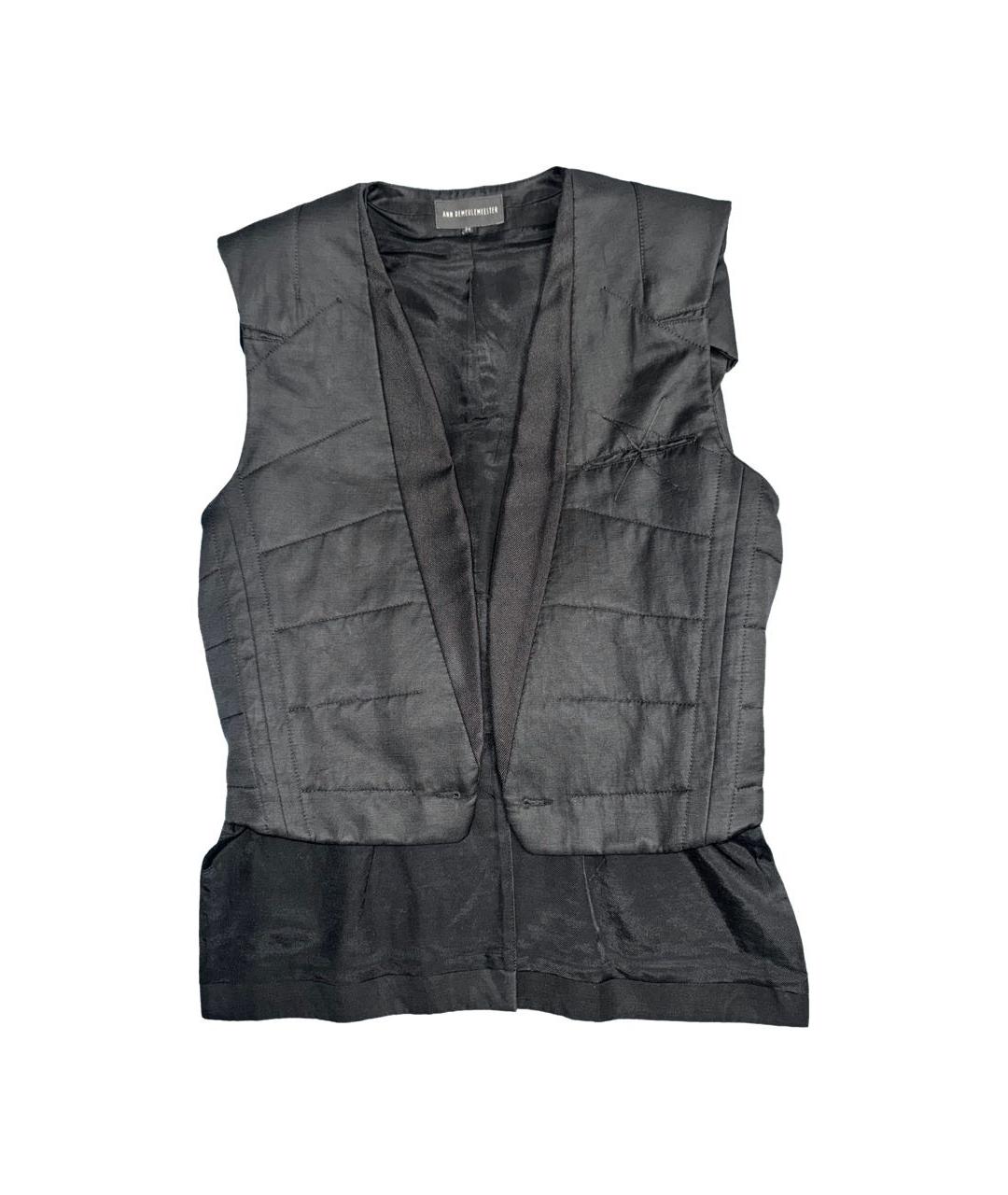 ANN DEMEULEMEESTER Черный хлопковый жилет, фото 1