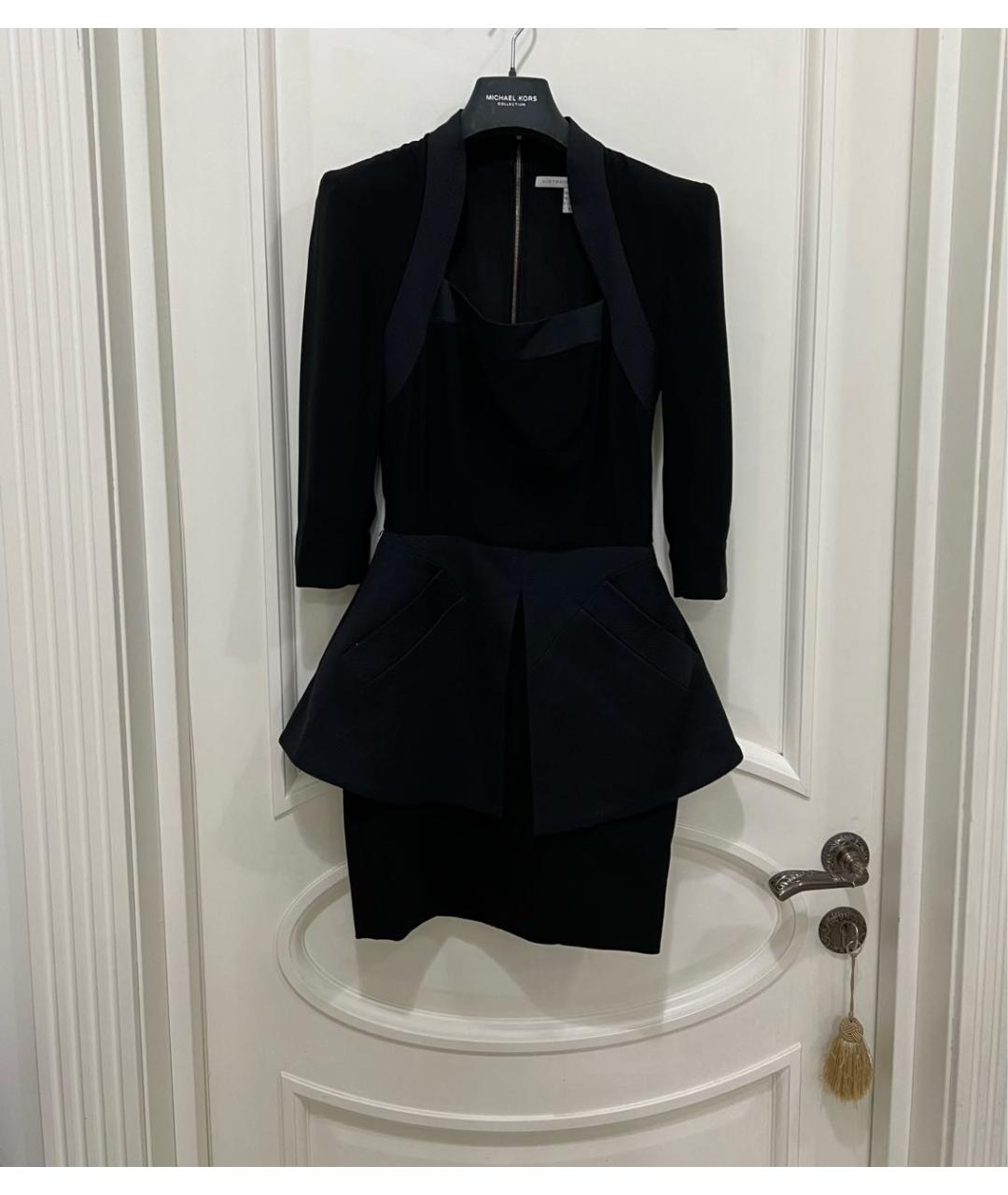 VICTORIA BECKHAM Черное вискозное коктейльное платье, фото 5