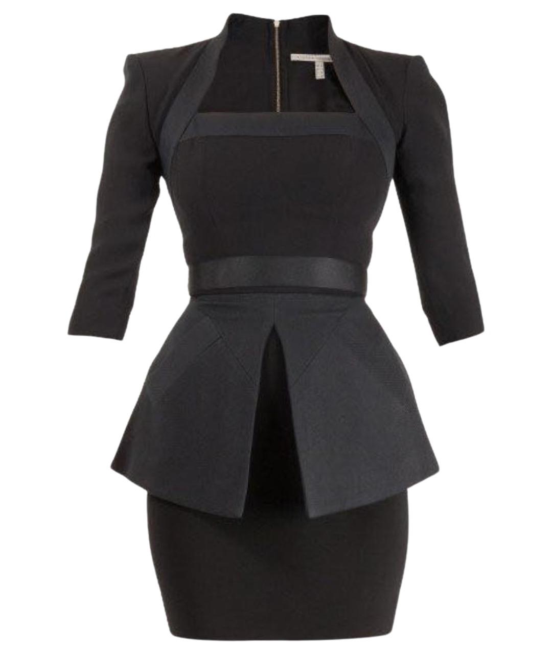 VICTORIA BECKHAM Черное вискозное коктейльное платье, фото 1