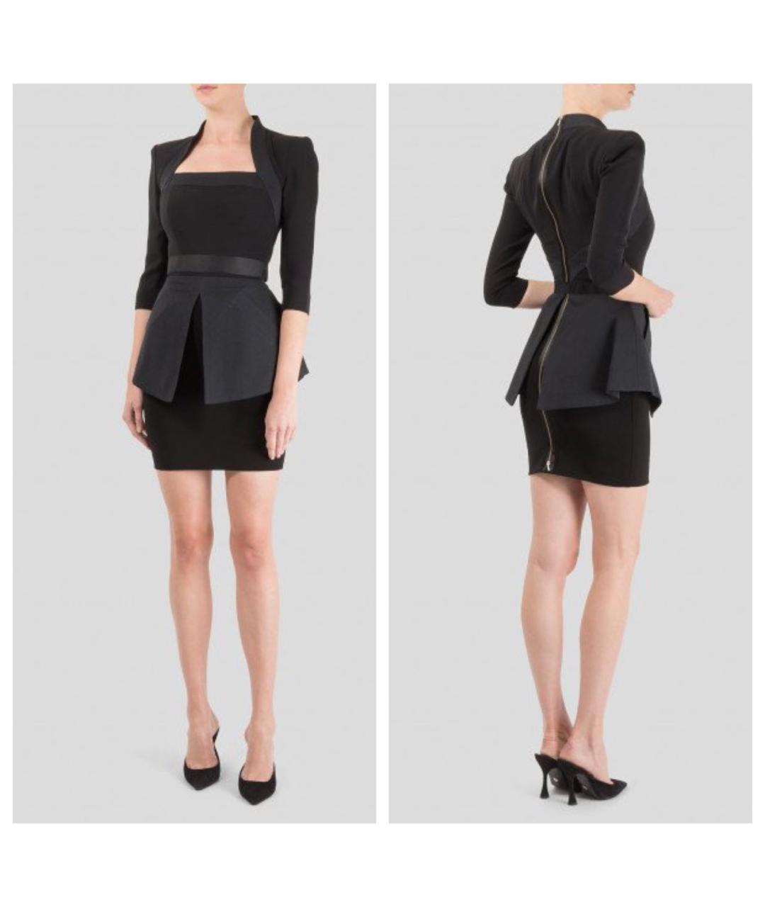 VICTORIA BECKHAM Черное вискозное коктейльное платье, фото 3