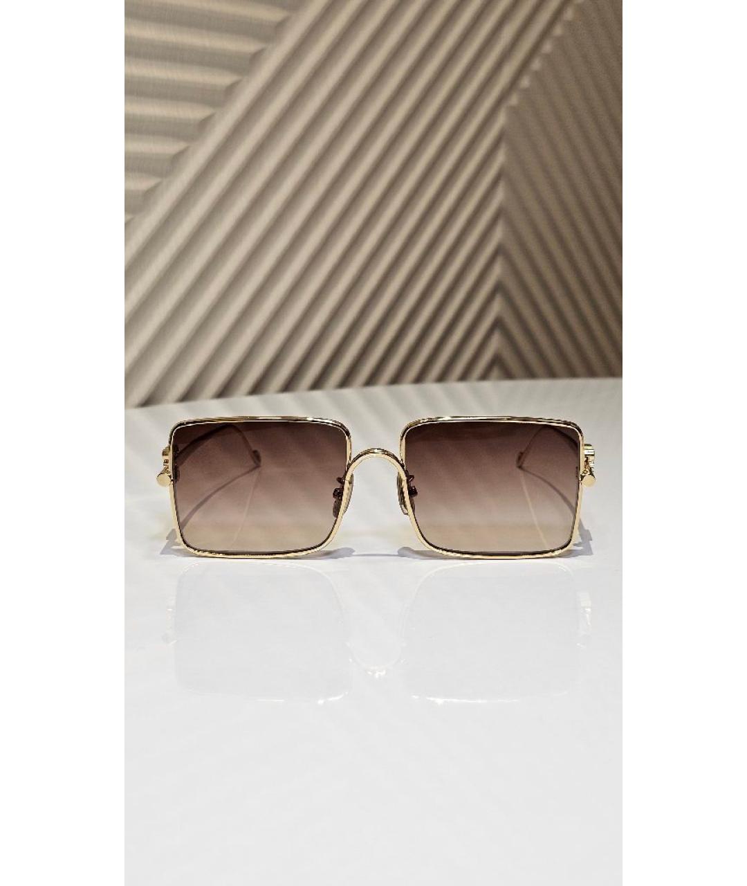 LOEWE Золотые металлические солнцезащитные очки, фото 8