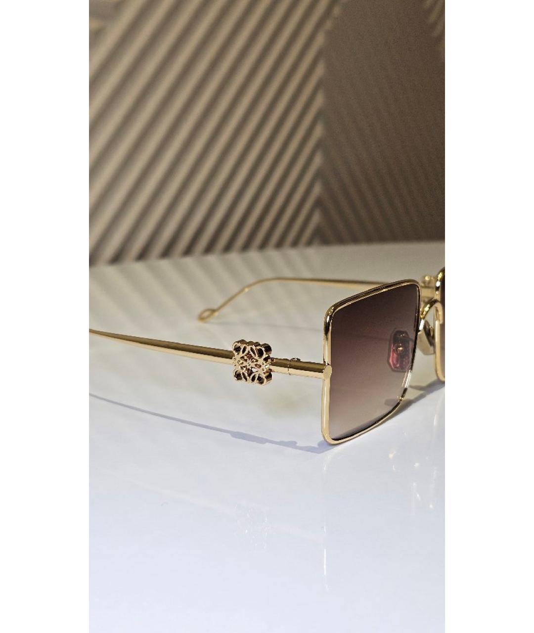 LOEWE Золотые металлические солнцезащитные очки, фото 2