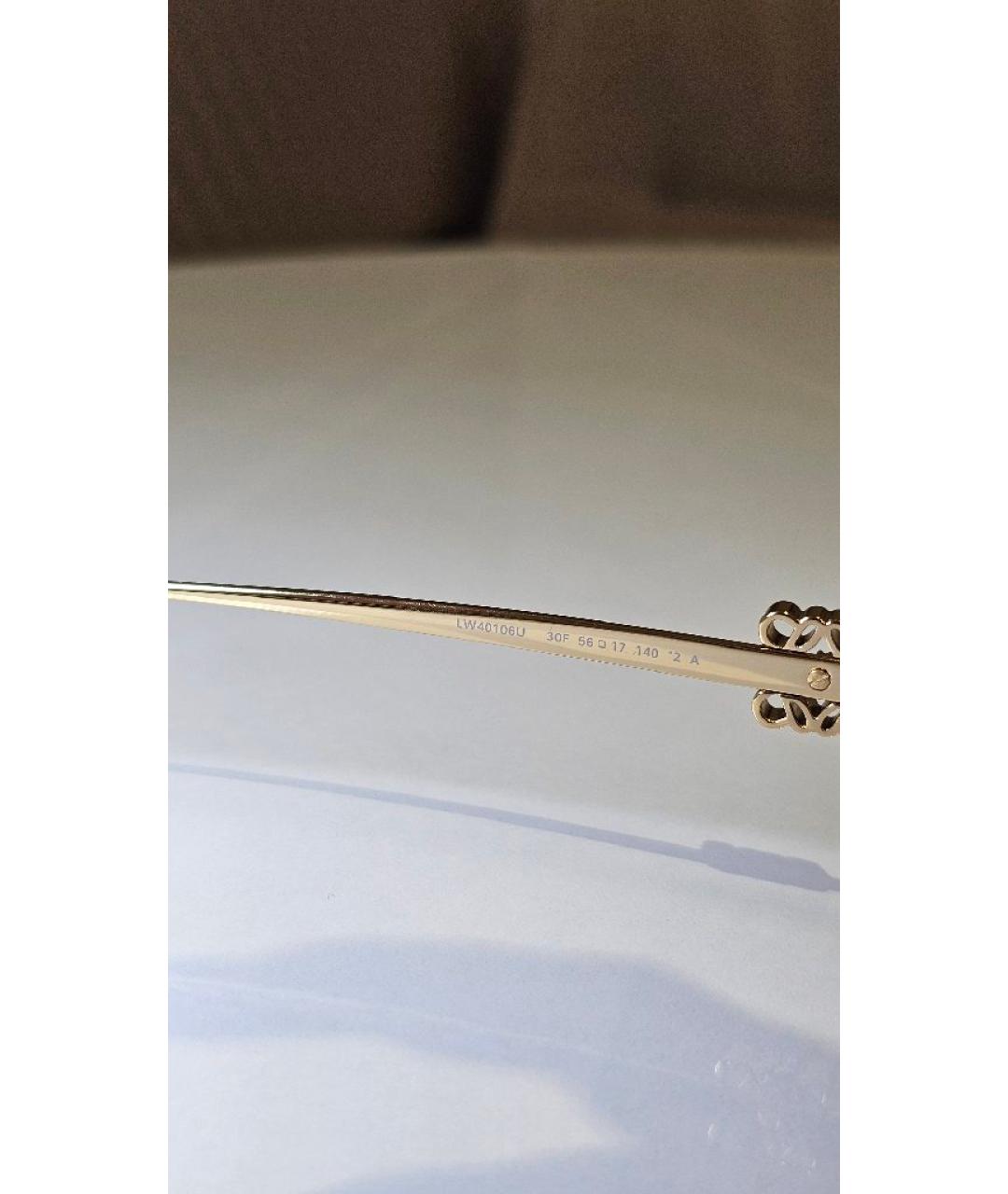 LOEWE Золотые металлические солнцезащитные очки, фото 3