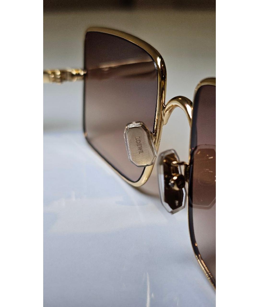 LOEWE Золотые металлические солнцезащитные очки, фото 5