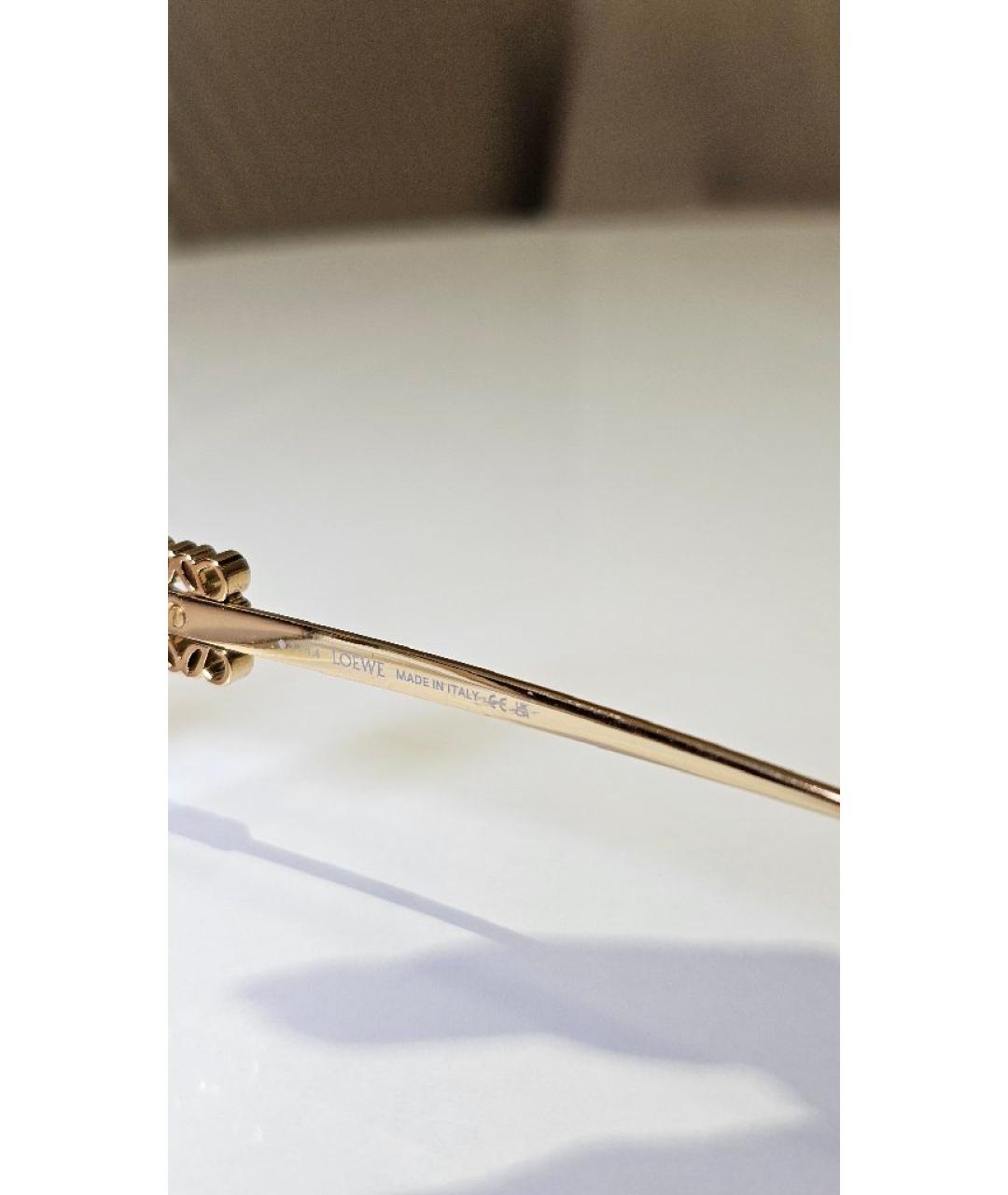 LOEWE Золотые металлические солнцезащитные очки, фото 6