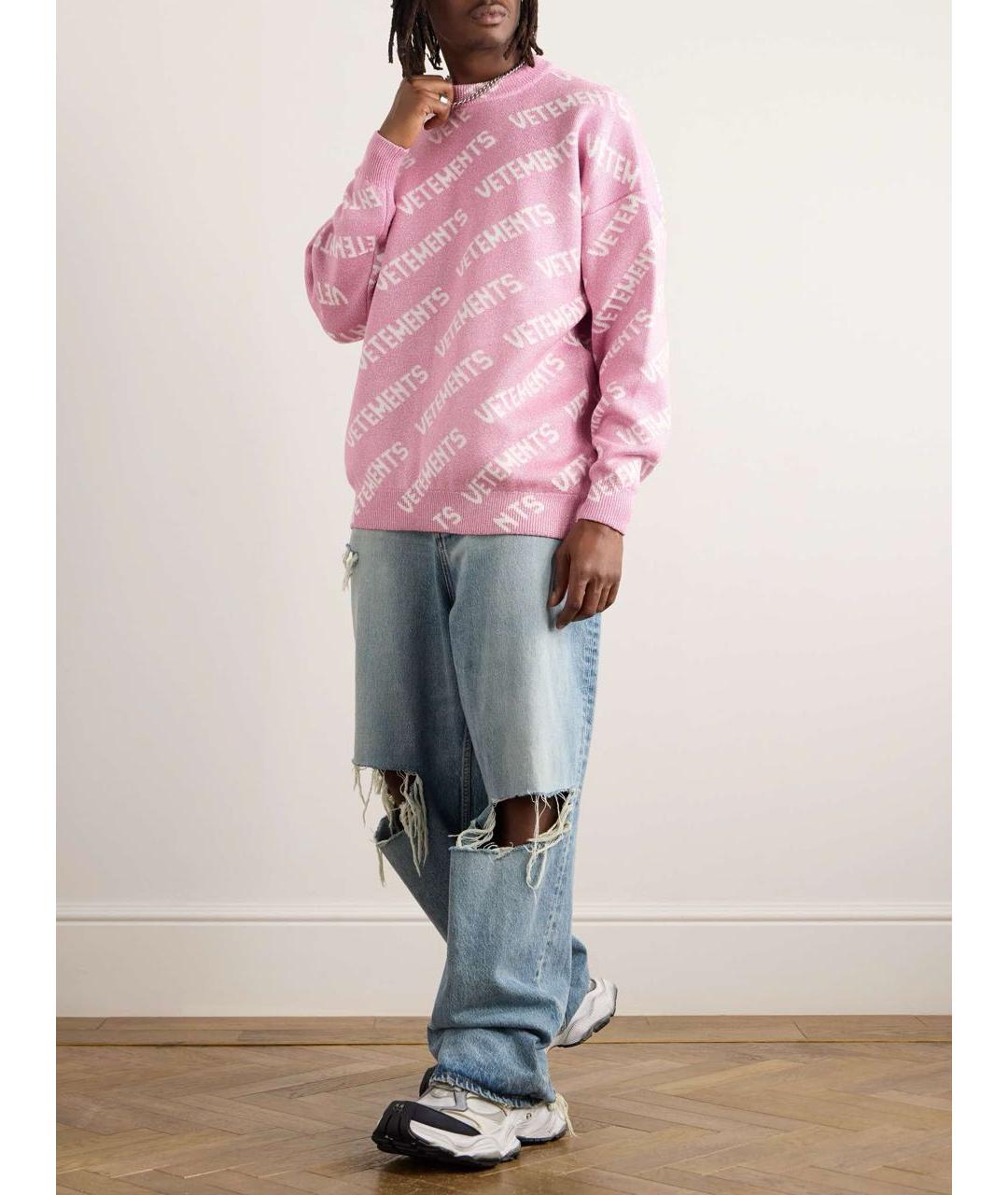 VETEMENTS Розовый шерстяной джемпер / свитер, фото 2