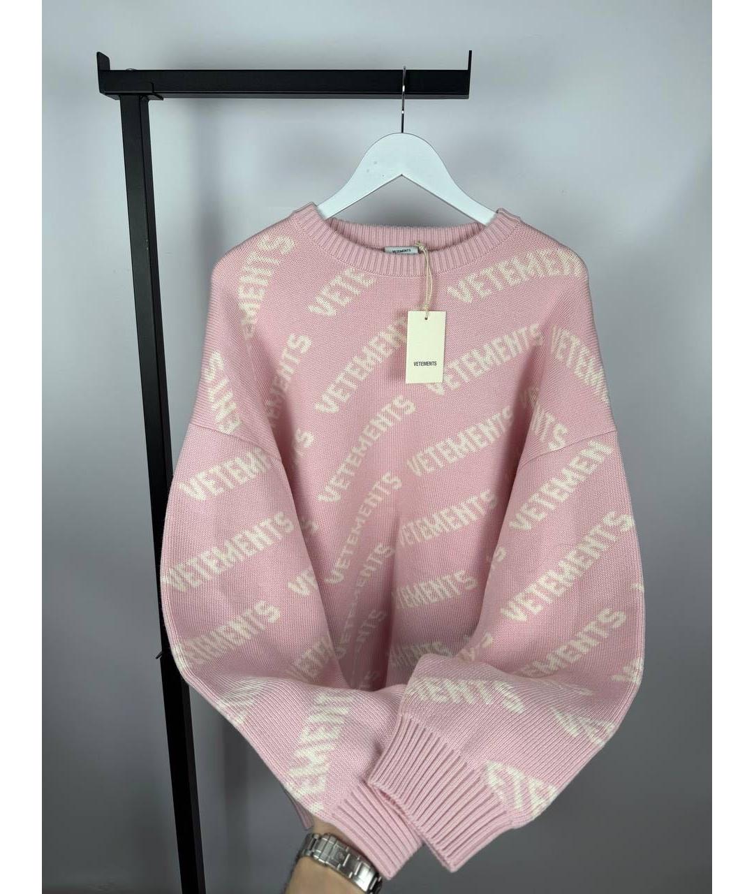 VETEMENTS Розовый шерстяной джемпер / свитер, фото 4