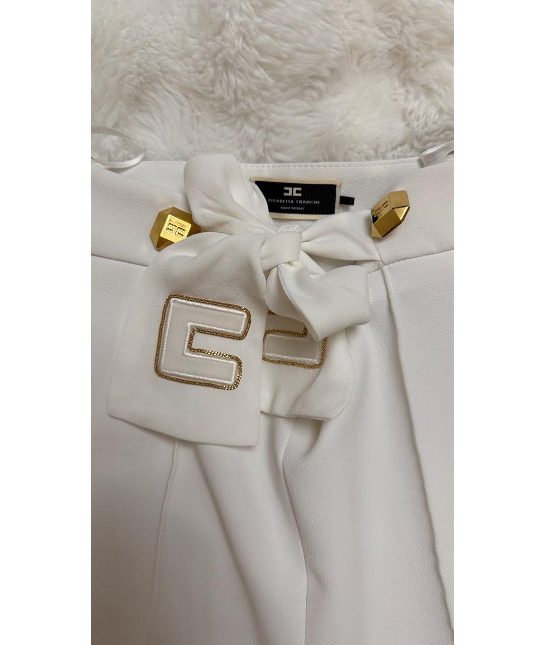 ELISABETTA FRANCHI Белый полиэстеровый костюм с брюками, фото 5