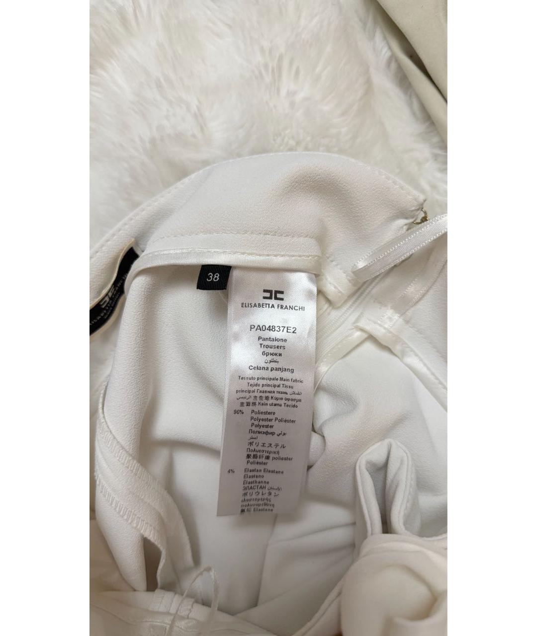 ELISABETTA FRANCHI Белый полиэстеровый костюм с брюками, фото 6