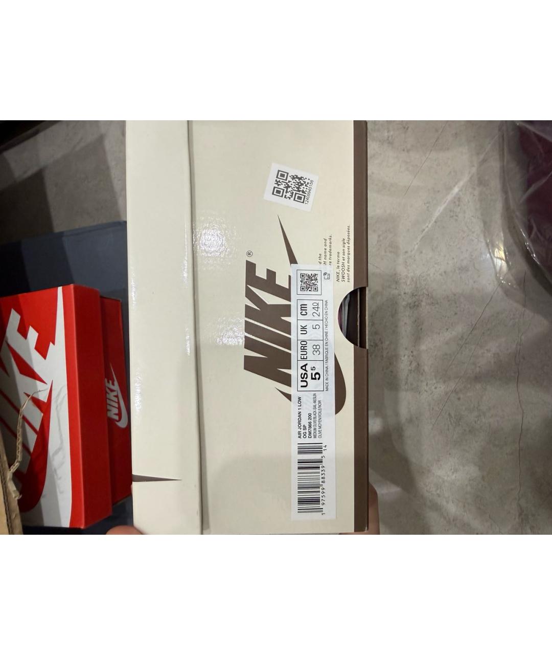 CACTUS JACK BY TRAVIS SCOTT Хаки кожаные кроссовки, фото 8