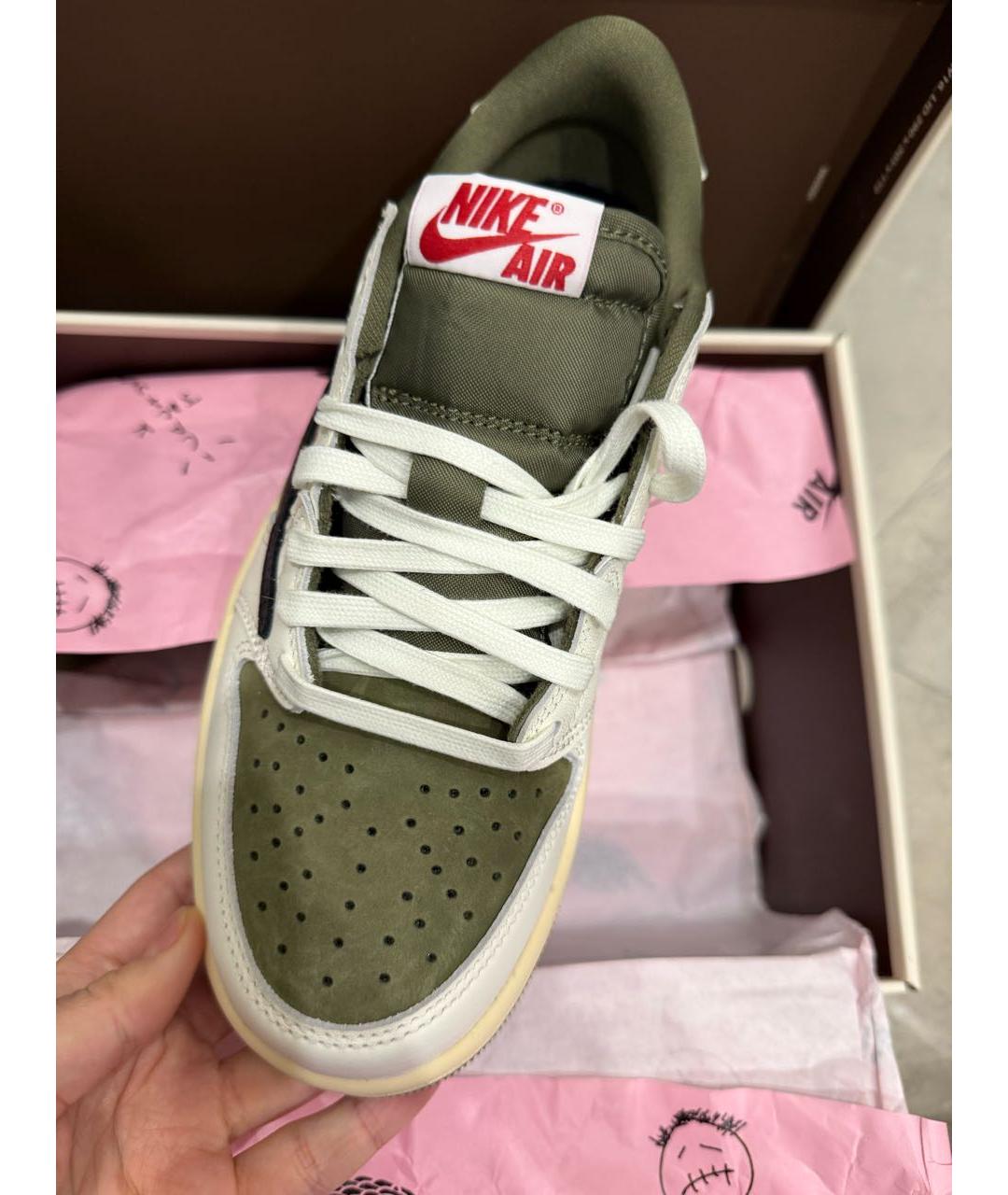 CACTUS JACK BY TRAVIS SCOTT Хаки кожаные кроссовки, фото 2