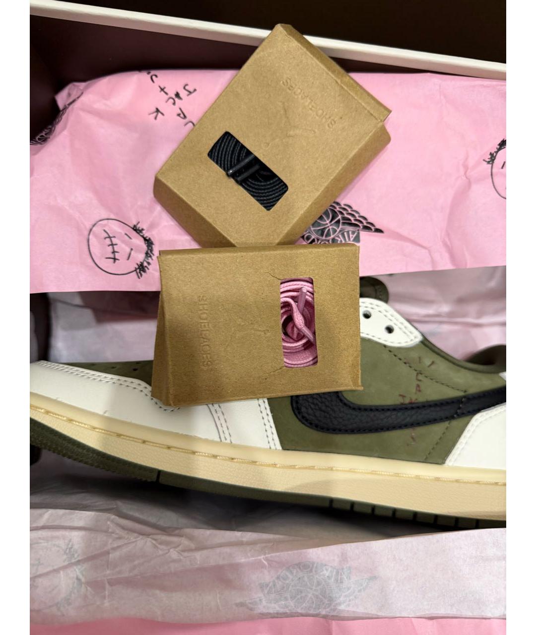 CACTUS JACK BY TRAVIS SCOTT Хаки кожаные кроссовки, фото 6