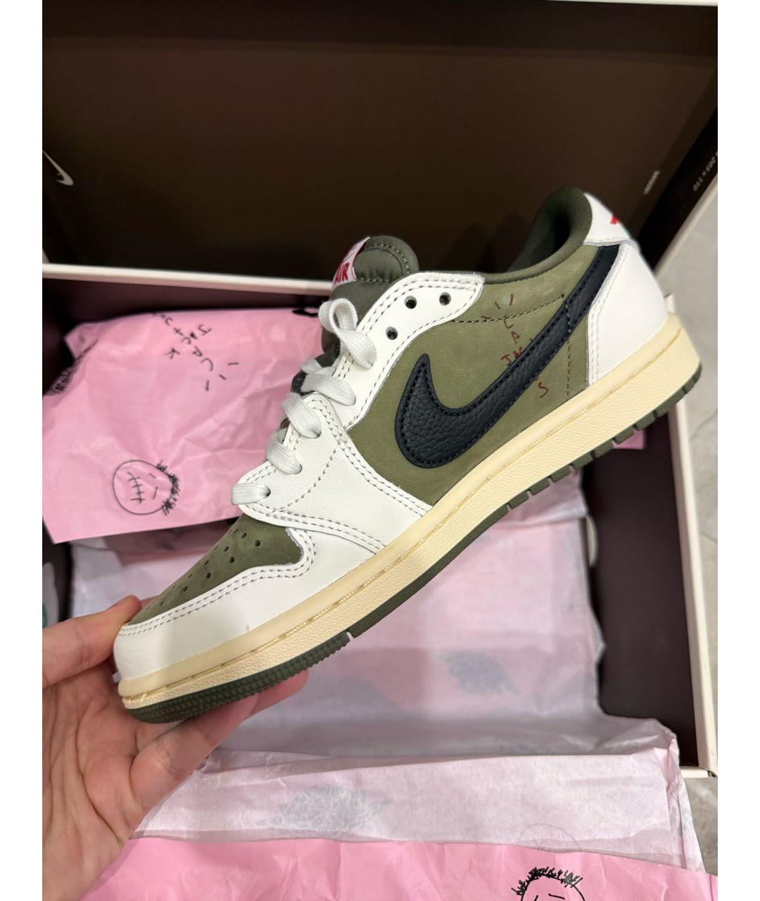 CACTUS JACK BY TRAVIS SCOTT Хаки кожаные кроссовки, фото 9