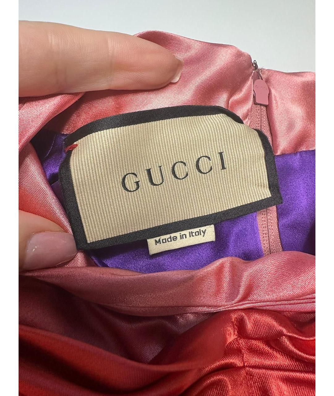 GUCCI Розовое шелковое вечернее платье, фото 6