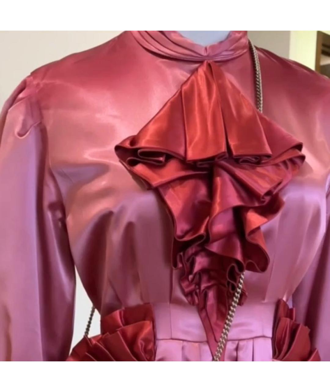 GUCCI Фуксия шелковое вечернее платье, фото 4