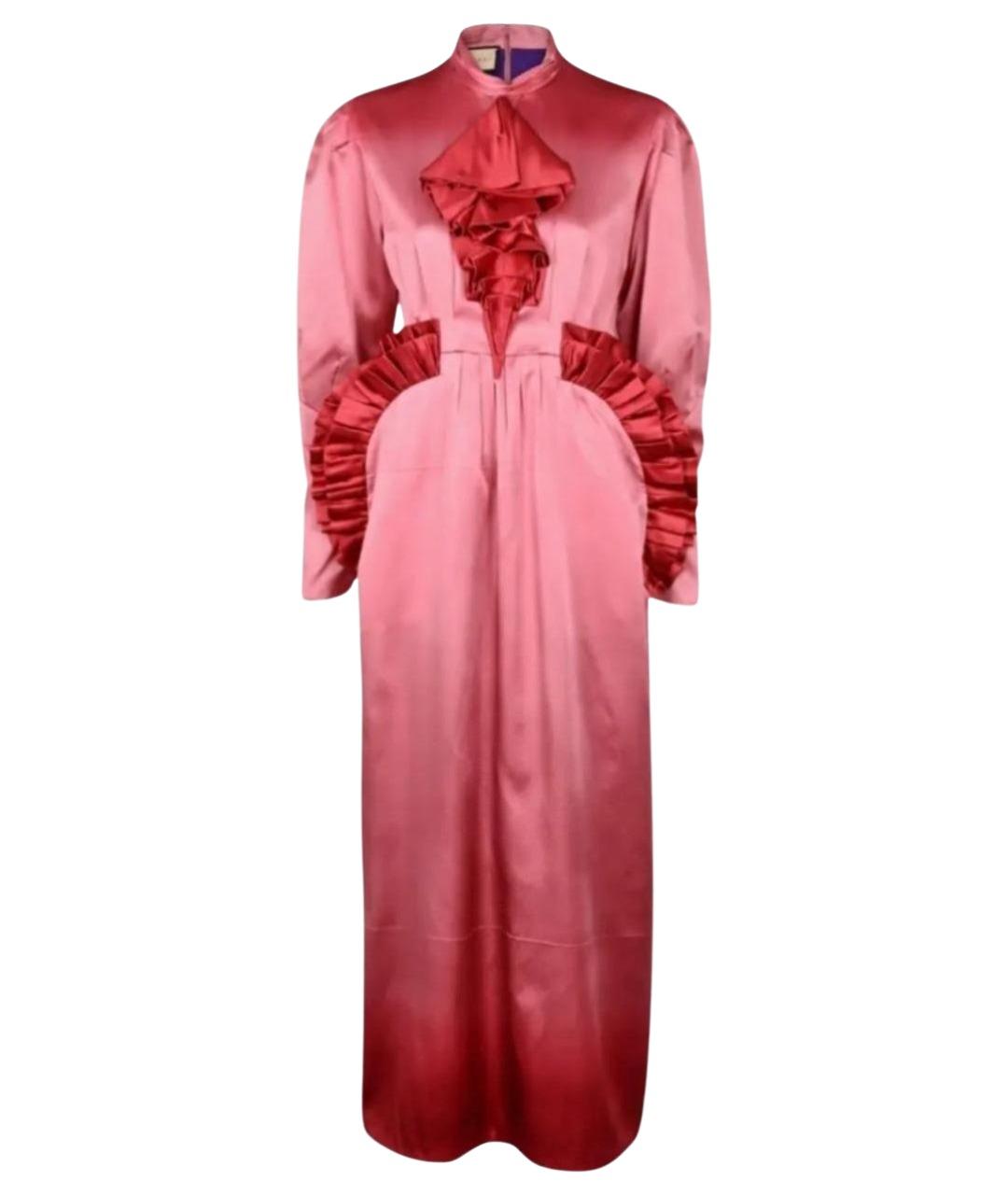 GUCCI Фуксия шелковое вечернее платье, фото 1