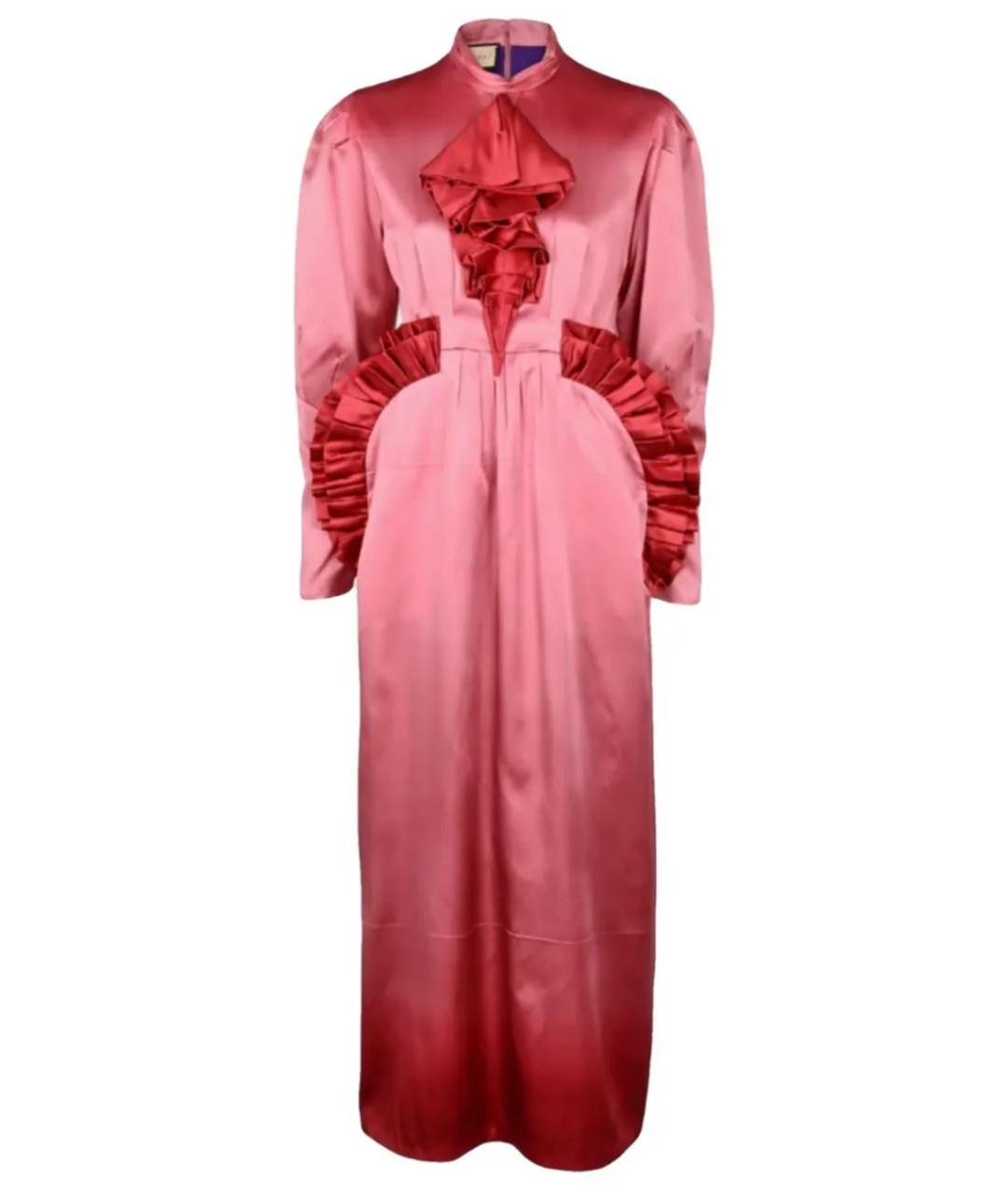 GUCCI Фуксия шелковое вечернее платье, фото 8