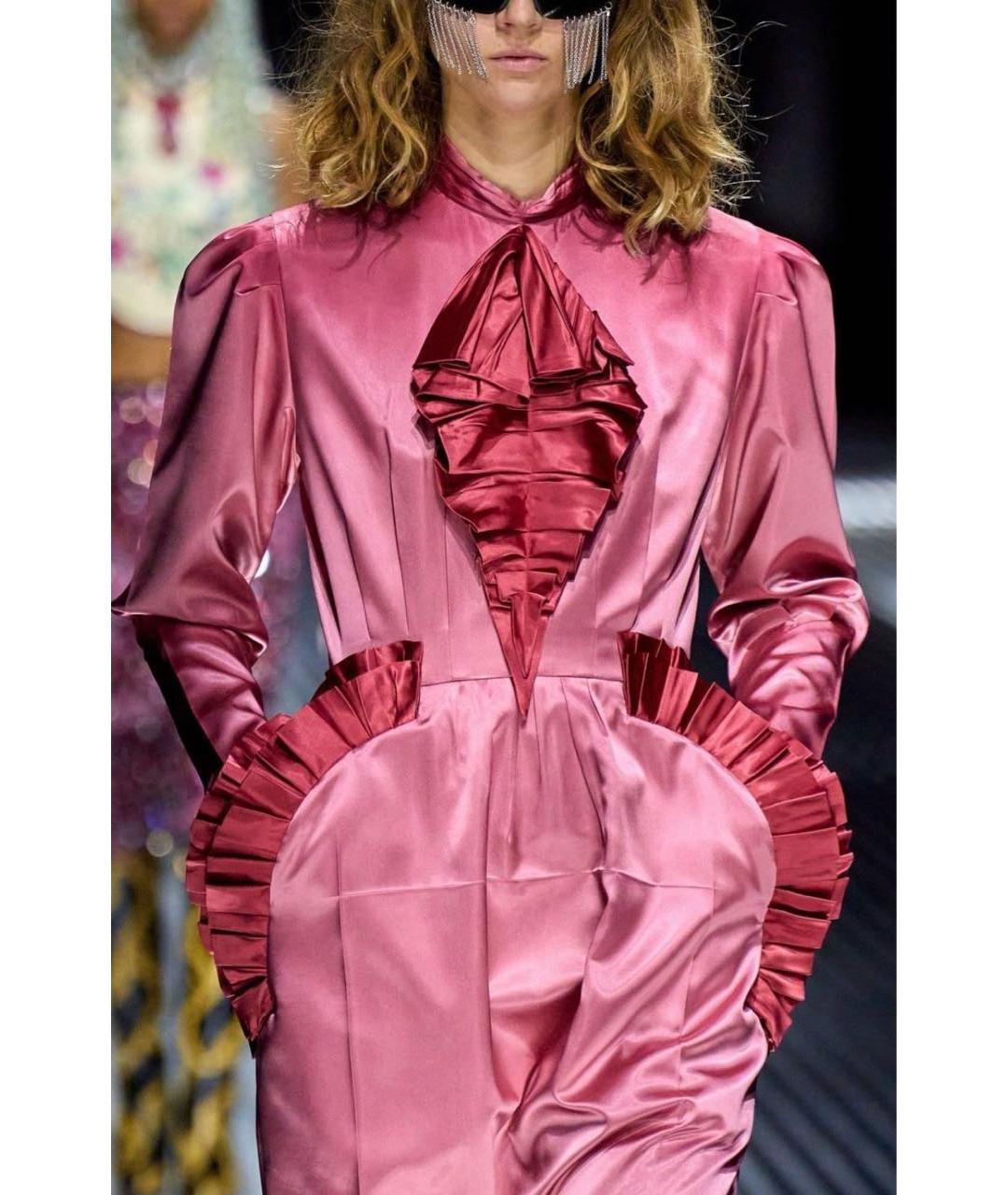 GUCCI Фуксия шелковое вечернее платье, фото 7