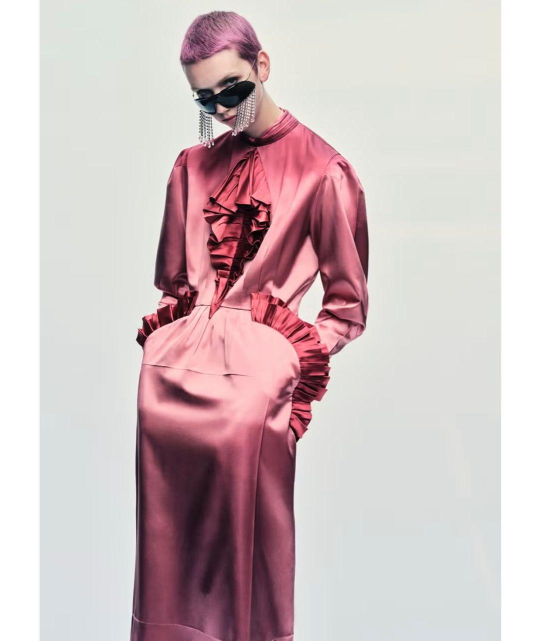 GUCCI Фуксия шелковое вечернее платье, фото 6