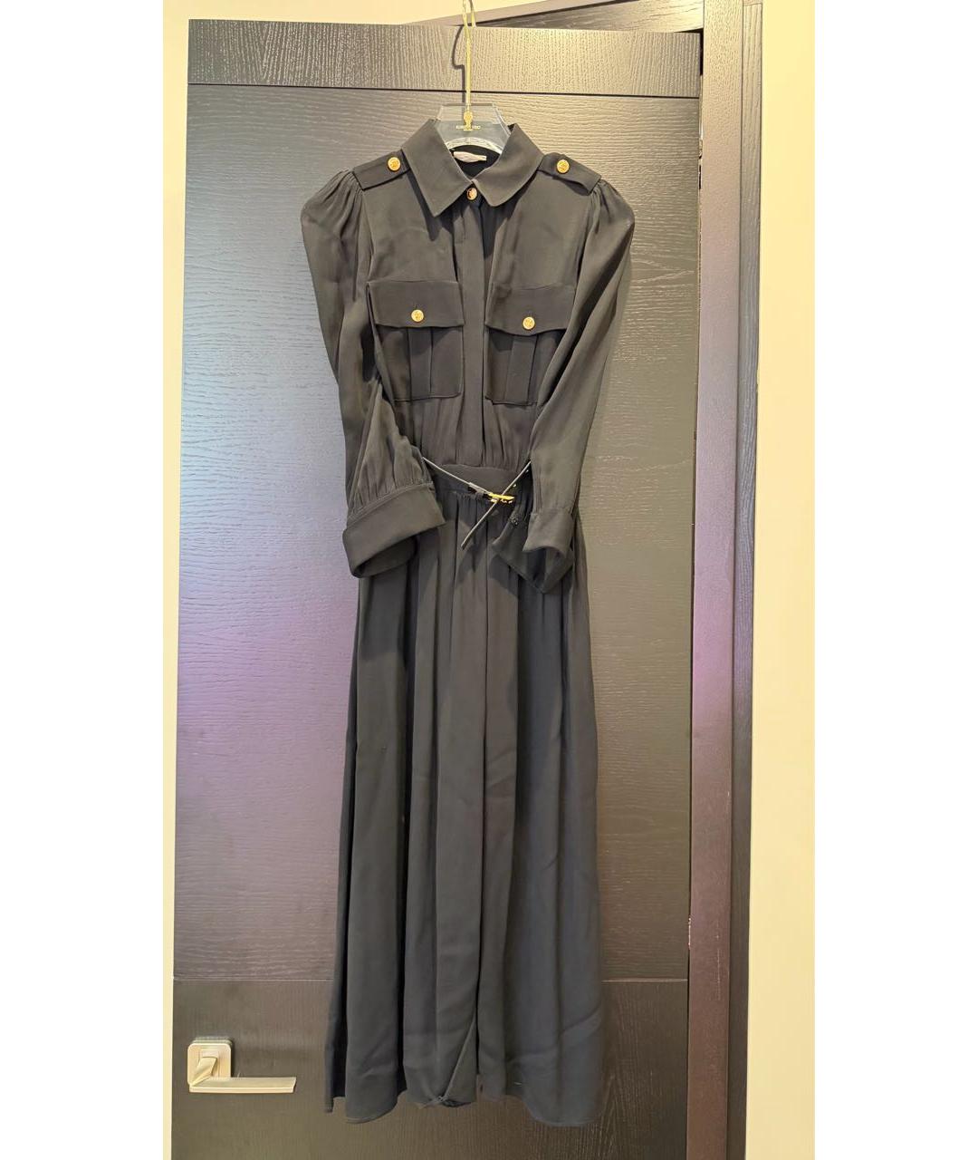 ELISABETTA FRANCHI Черное вискозное коктейльное платье, фото 4