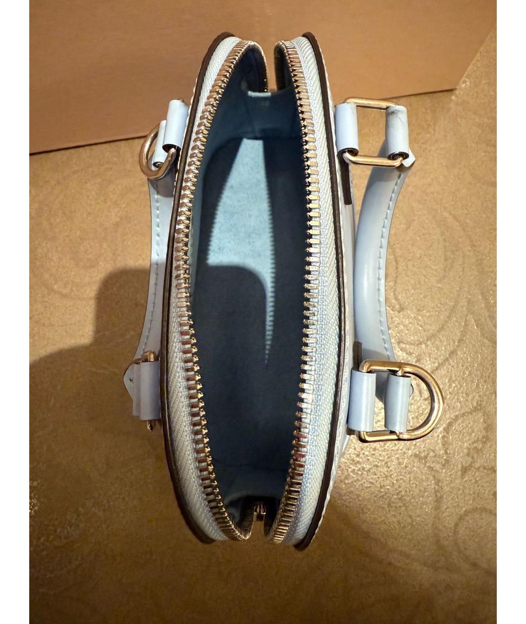 LOUIS VUITTON Голубая кожаная сумка с короткими ручками, фото 6