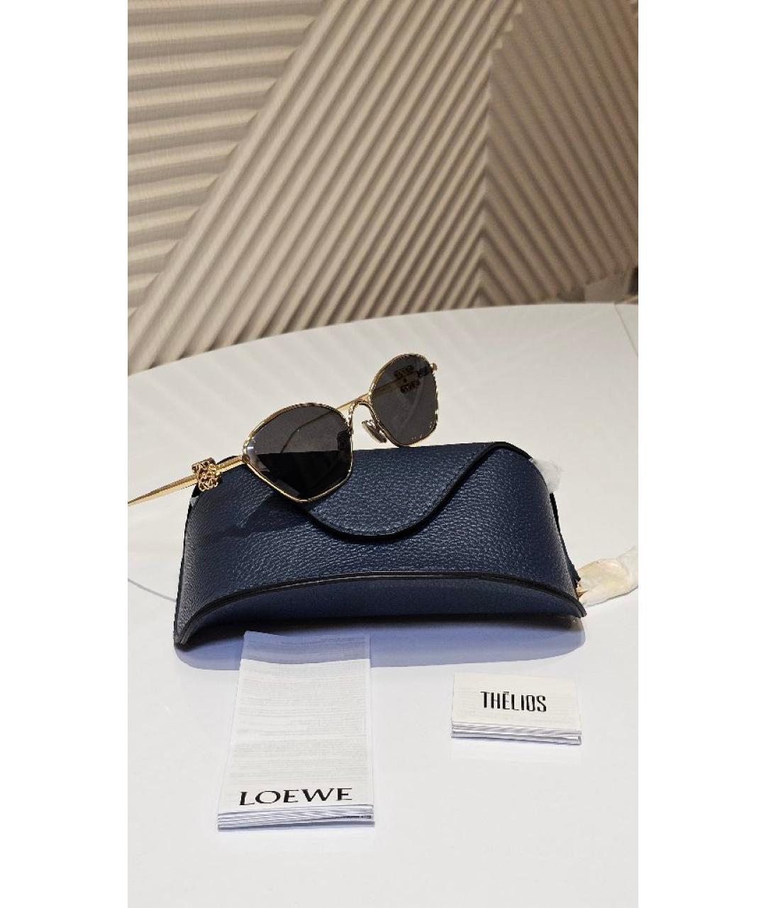 LOEWE Золотые металлические солнцезащитные очки, фото 4