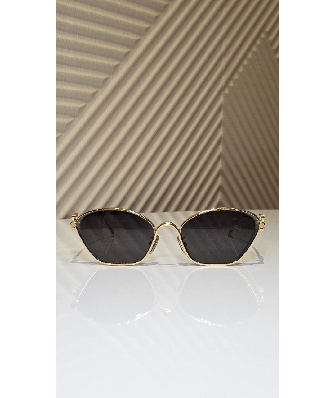 LOEWE Золотые металлические солнцезащитные очки, фото 7