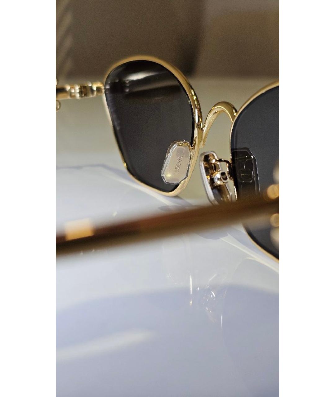 LOEWE Золотые металлические солнцезащитные очки, фото 3
