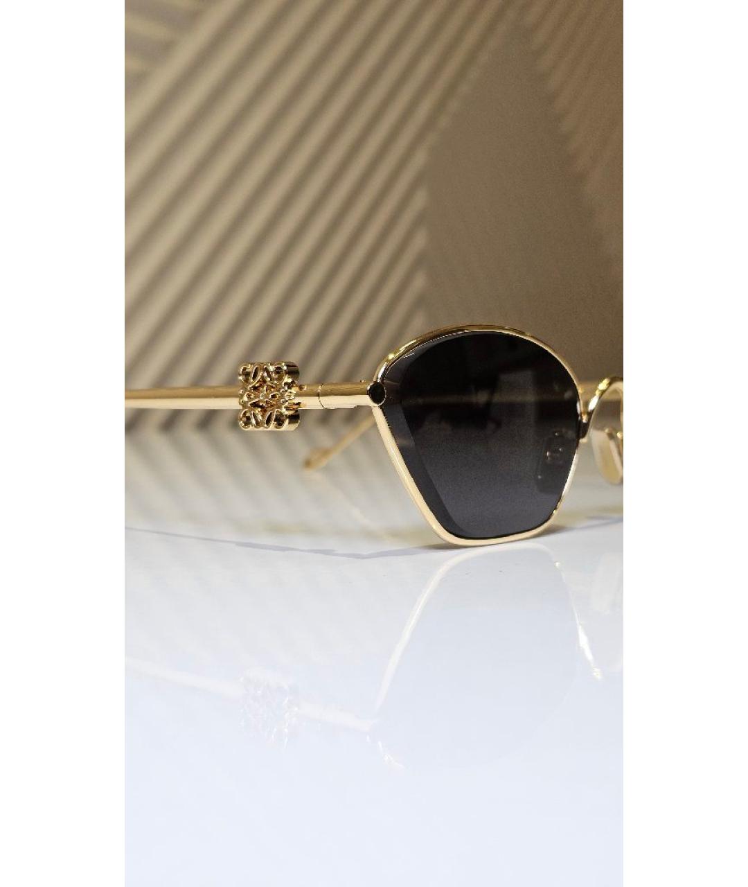 LOEWE Золотые металлические солнцезащитные очки, фото 2