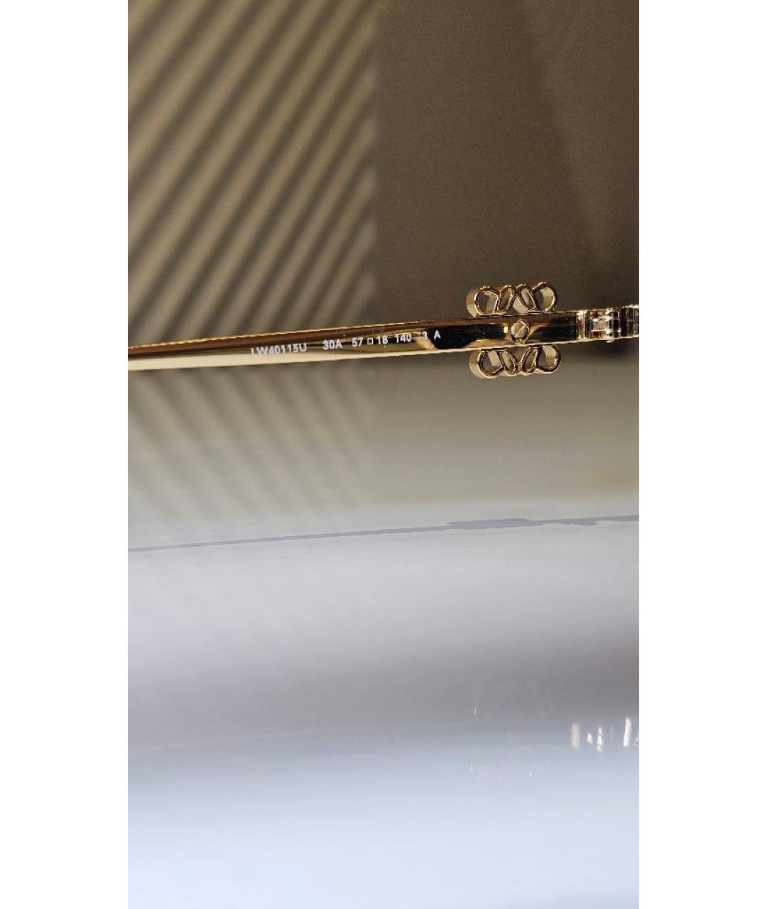 LOEWE Золотые металлические солнцезащитные очки, фото 5