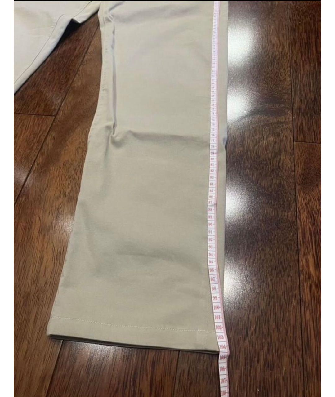 ZEGNA Бежевые хлопковые прямые джинсы, фото 5