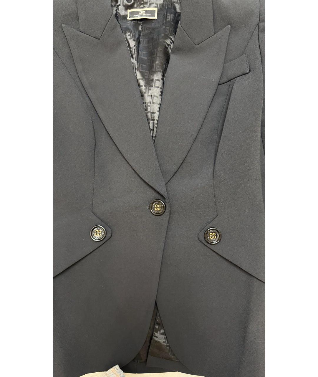 ELISABETTA FRANCHI Черный полиэстеровый костюм с брюками, фото 5